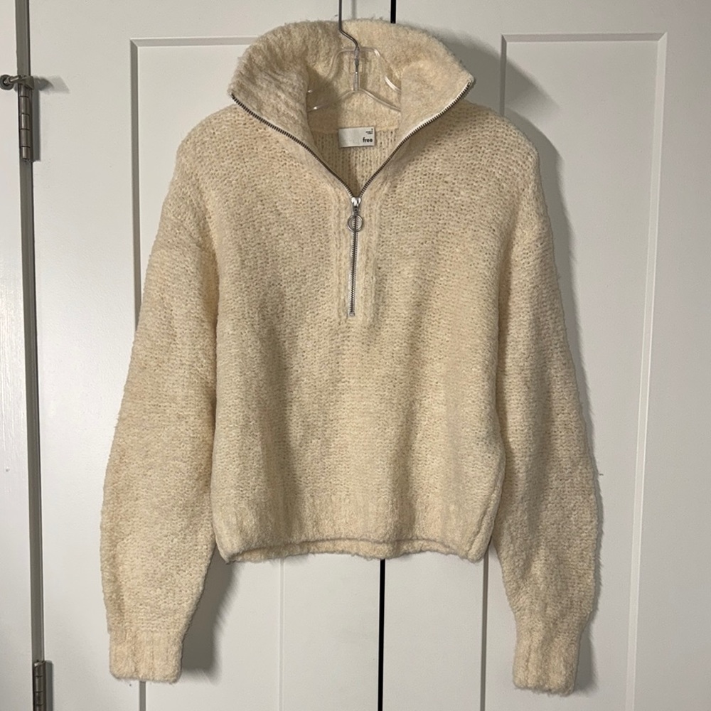 Wilfred Cream Zip-Up Sweater